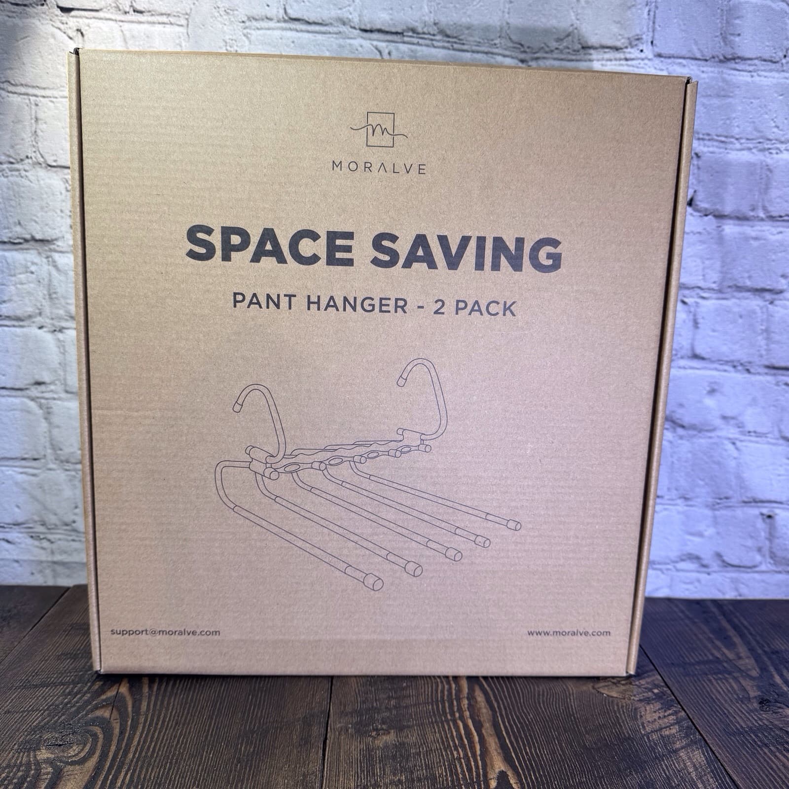 MORALVE Pants Hangers Space Saving 2 Pack Non-Slip Multi-Layer Hanger - Thumbnail 2