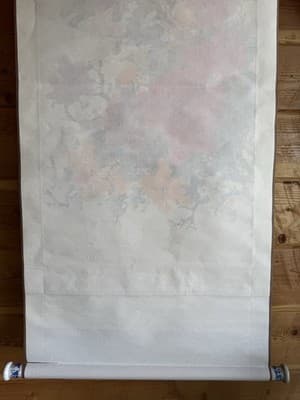 Chinese Hand Painted Scroll Watercolor Flowers Pink Red Yellow Peonies - Thumbnail 10