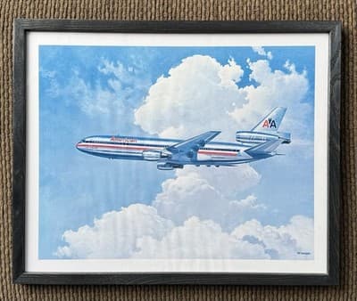 1980's American Airlines Bob Cunningham Framed Airplane Prints 767 MD80 727 DC10 - Thumbnail 4