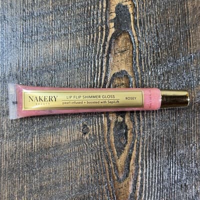 NAKERY Beauty Lip Flip Shimmer Gloss Pearl-Infused Boosted With Sepilift - ROSEY
