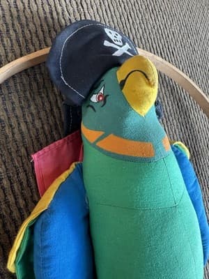 15" Hanging Parrot Plush Toy Stuffed Animal - Pirate - Thumbnail 4