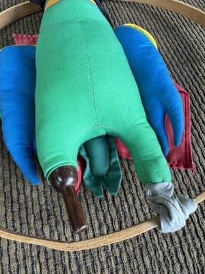 15" Hanging Parrot Plush Toy Stuffed Animal - Pirate - Thumbnail 5