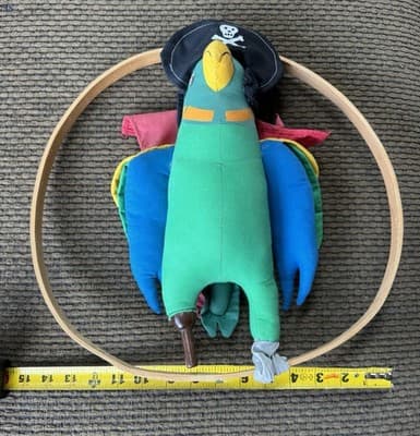 15" Hanging Parrot Plush Toy Stuffed Animal - Pirate - Thumbnail 9