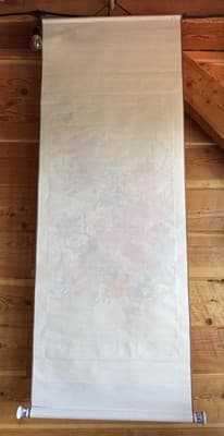 Chinese Hand Painted Scroll Watercolor Flowers Pink Red Yellow Peonies - Thumbnail 9
