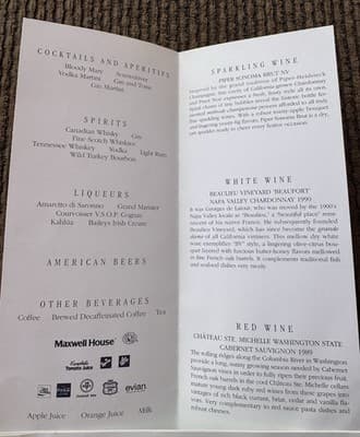 4 Different American Airlines Flagship First Class 1994 Menus - Thumbnail 15