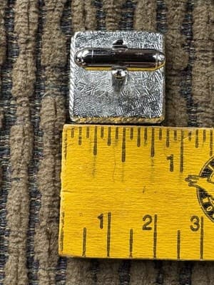 Vintage Mens Silver Cufflinks & Tie Tack Set, David Fox, Sherman Oaks, Ca. - Thumbnail 11