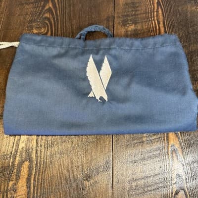 Vintage American Airlines Toiletry Travel Blue Shoe Bag Embroidered Eagle Logo - Thumbnail 6