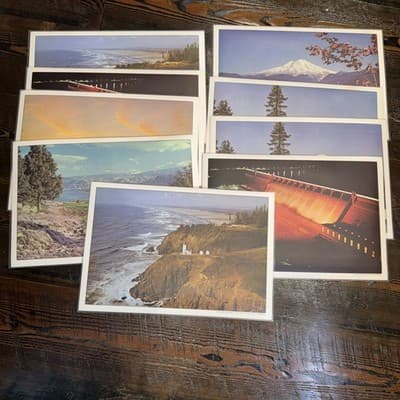 VTG 9 Bright Of America Washington State Reversible 6 Placemats In Box 2 sided