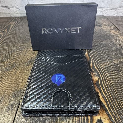 Slim Wallet Money Clip RFID Blocking Minimalist Front Pocket Bifold Men’s Black