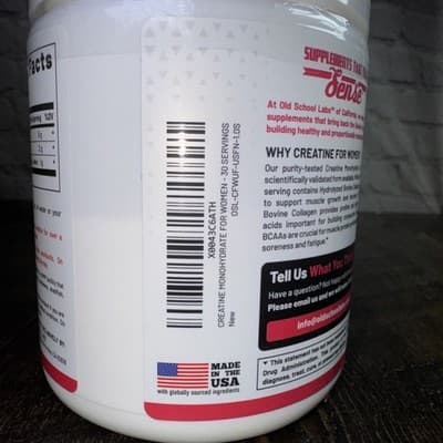 Old School Labs® Creatine Monohydrate for Women Powder – 240g (30 Servings) - Thumbnail 3