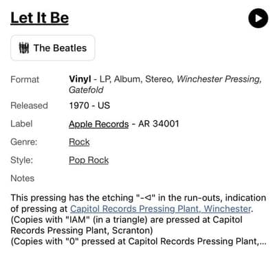 The Beatles Let It Be 1970 Capitol AR 34001 First Winchester Press - Thumbnail 20