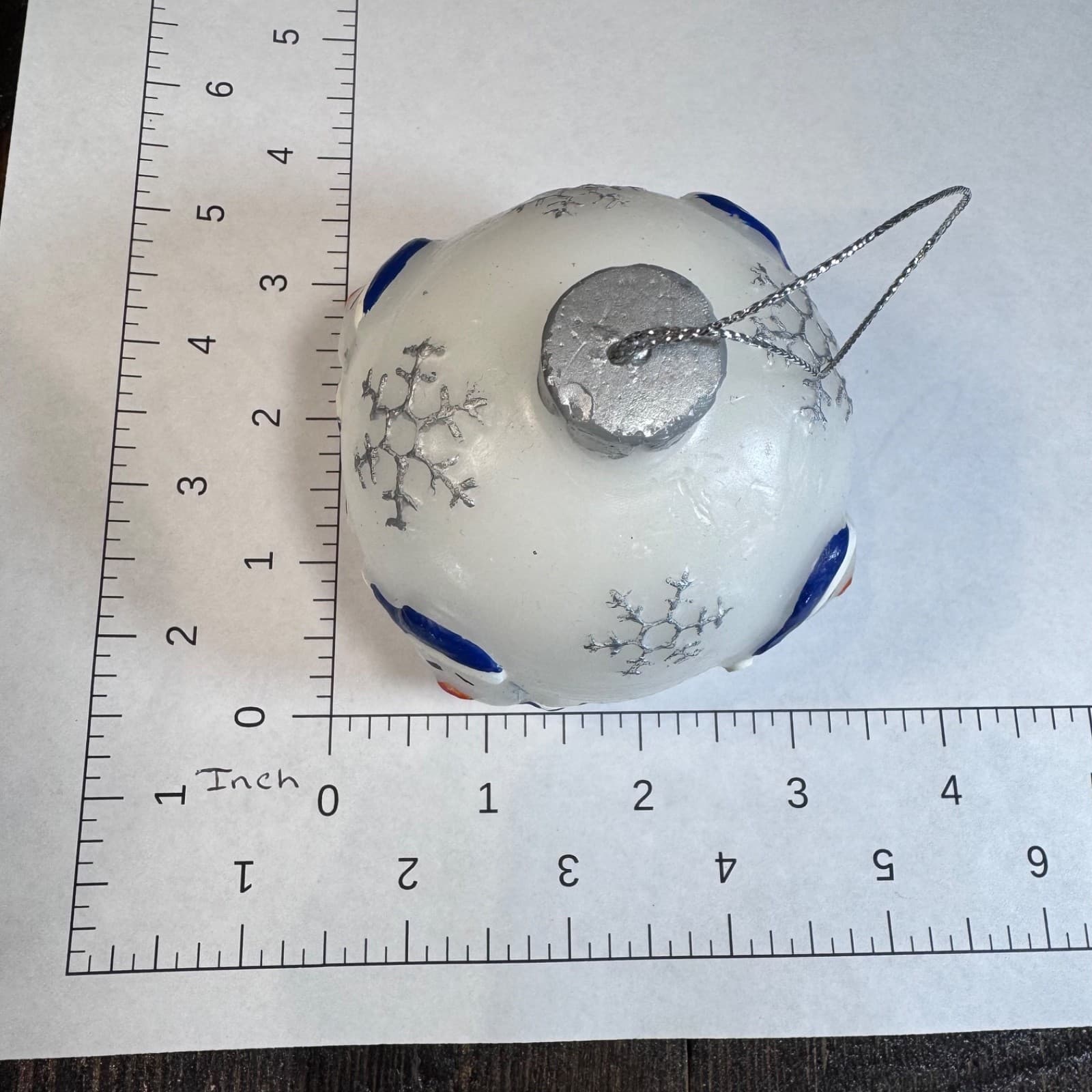 Vintage Christmas Holiday Tree Ornament - Lighted Ball Wax Snowman - Thumbnail 6