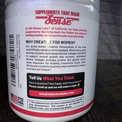 Old School Labs® Creatine Monohydrate for Women Powder – 240g (30 Servings) - Thumbnail 4