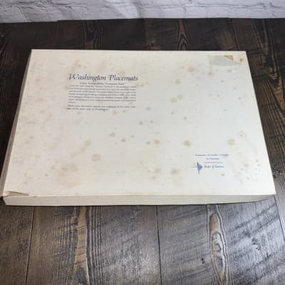 VTG 9 Bright Of America Washington State Reversible 6 Placemats In Box 2 sided - Thumbnail 20