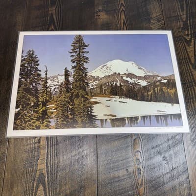 VTG 9 Bright Of America Washington State Reversible 6 Placemats In Box 2 sided - Thumbnail 14