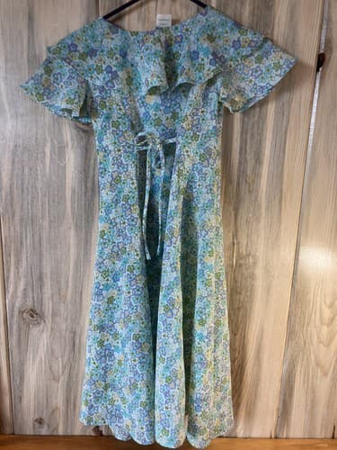 My Michelle Girls Size 7 Dress Flowers Green Blue Yellow Purple - Thumbnail 2