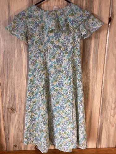 My Michelle Girls Size 7 Dress Flowers Green Blue Yellow Purple - Thumbnail 8