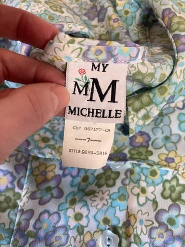 My Michelle Girls Size 7 Dress Flowers Green Blue Yellow Purple - Thumbnail 4