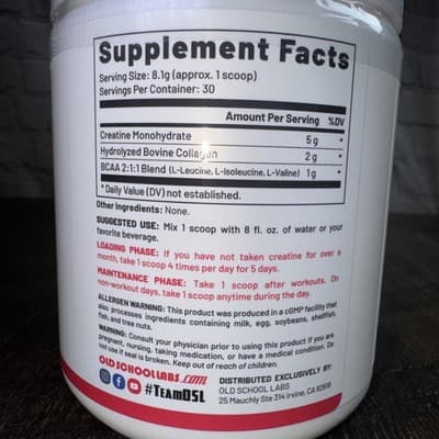Old School Labs® Creatine Monohydrate for Women Powder – 240g (30 Servings) - Thumbnail 2