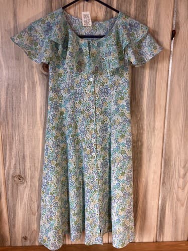 My Michelle Girls Size 7 Dress Flowers Green Blue Yellow Purple