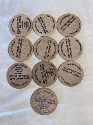10 Oregon Brewers Festival Wooden Nickels, Portland beer breweries Brewfest - Thumbnail 2