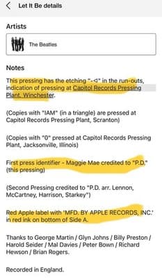The Beatles Let It Be 1970 Capitol AR 34001 First Winchester Press - Thumbnail 21