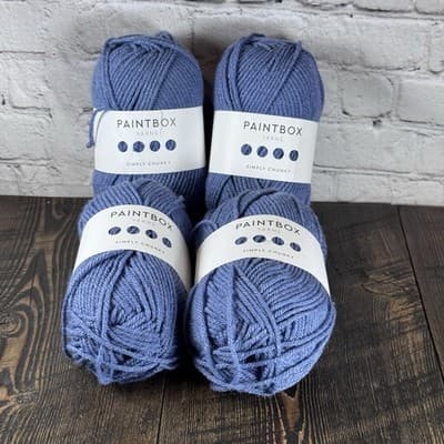 4x Paintbox Yarn Simply Chunky Skein -Color SC74 Cerulean Blue - Acrylic 148 yd