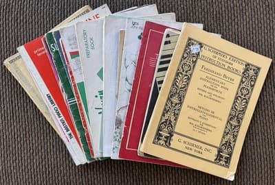 Lot Of 17 Vintage Piano Books, Sheet Music, Course And Instruction, Xmas 1900’s