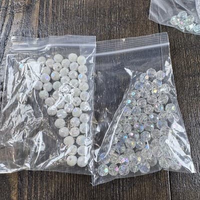 Lot Faceted Plastic Bead - Square Letters Alphabet - Jewelry Clasp - Gold Thread - Thumbnail 5