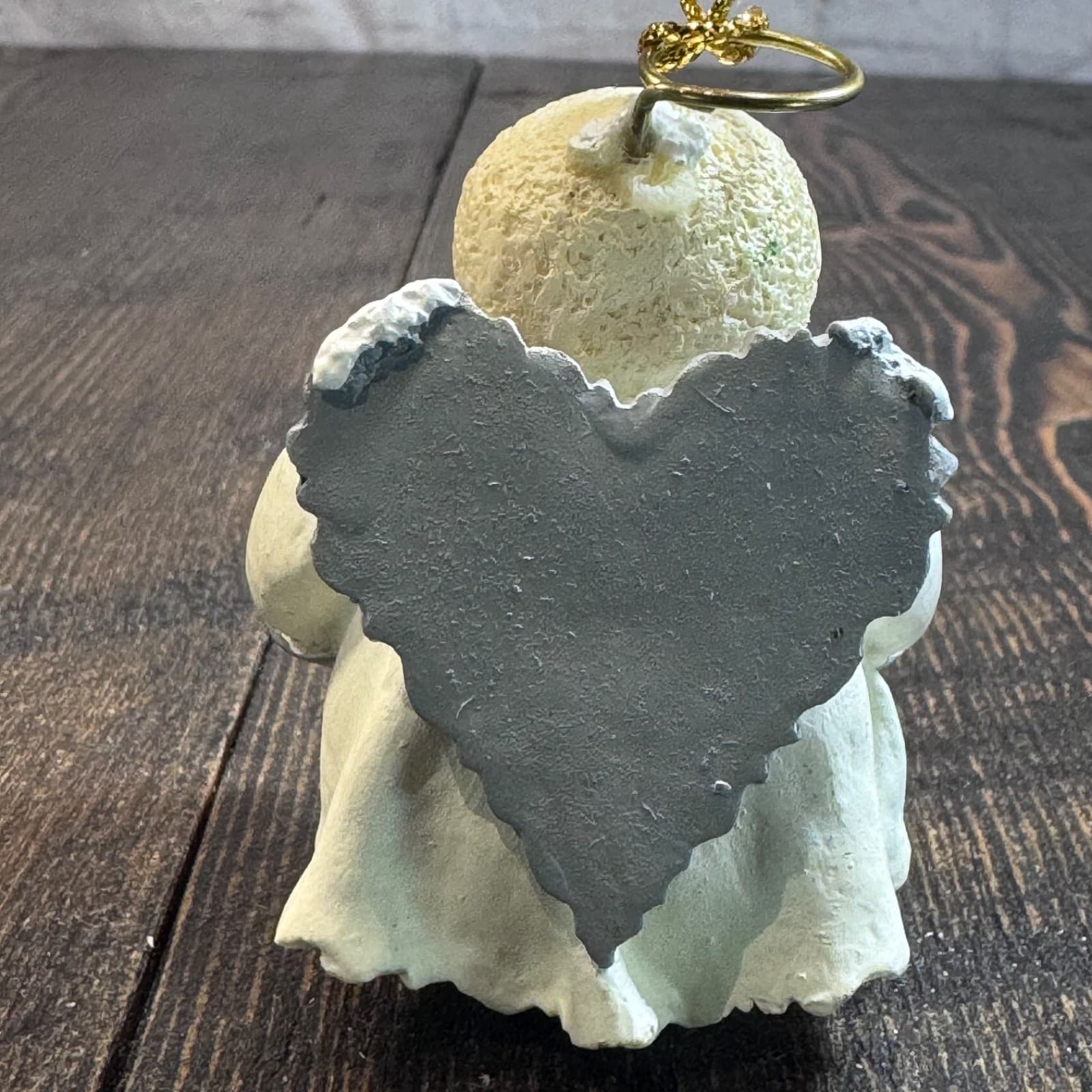 Vintage Christmas Holiday Tree Ornament - Blue White Snowman Angel Wings Halo - Thumbnail 2