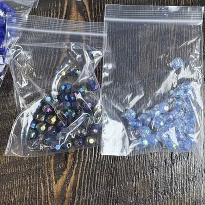 Lot Faceted Plastic Bead - Square Letters Alphabet - Jewelry Clasp - Gold Thread - Thumbnail 2