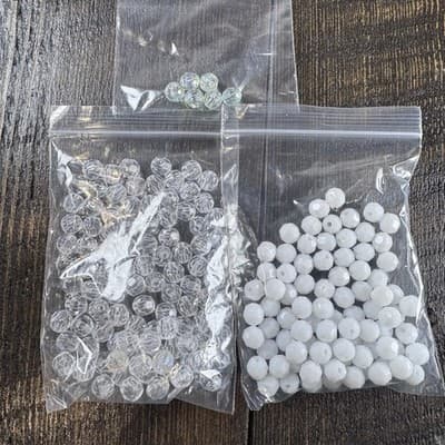 Lot Faceted Plastic Bead - Square Letters Alphabet - Jewelry Clasp - Gold Thread - Thumbnail 6