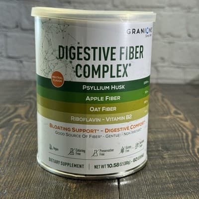 Granions Digestive Fiber Complex Powder - Psyllium Apple Oat - Unflavored 60 ser