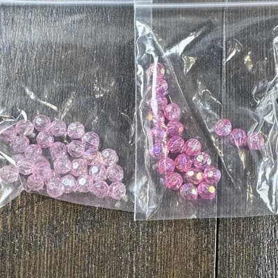 Lot Faceted Plastic Bead - Square Letters Alphabet - Jewelry Clasp - Gold Thread - Thumbnail 10