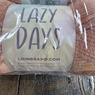 (3 Pack) Lion Brand Yarn *144 - 124AB - Clay * Lazy Days - Polyester - Lot 89304 - Thumbnail 2