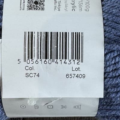 4x Paintbox Yarn Simply Chunky Skein -Color SC74 Cerulean Blue - Acrylic 148 yd - Thumbnail 4