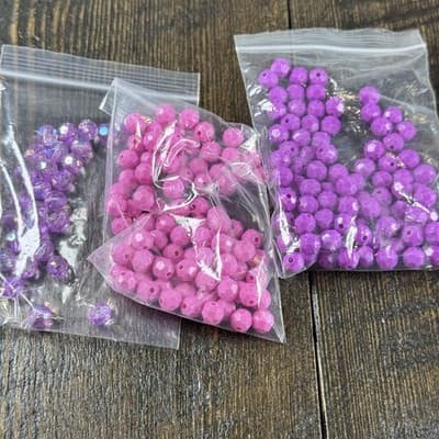 Lot Faceted Plastic Bead - Square Letters Alphabet - Jewelry Clasp - Gold Thread - Thumbnail 11