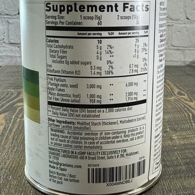 Granions Digestive Fiber Complex Powder - Psyllium Apple Oat - Unflavored 60 ser - Thumbnail 6