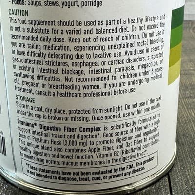 Granions Digestive Fiber Complex Powder - Psyllium Apple Oat - Unflavored 60 ser - Thumbnail 11