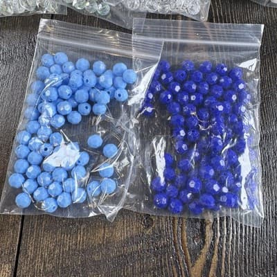 Lot Faceted Plastic Bead - Square Letters Alphabet - Jewelry Clasp - Gold Thread - Thumbnail 3