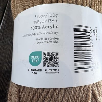 4x Paintbox Yarn Simply Chunky Skein -Color 309 Soft Fudge 100% - Acrylic 148yd - Thumbnail 3