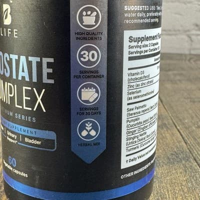 B Life Prostate Complex Men Prostate Urinary Bladder Health 60 Capsules Support - Thumbnail 3