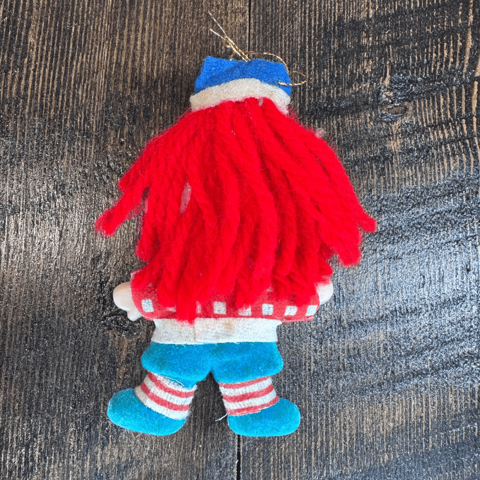 Vintage Christmas Holiday Tree Ornament - Raggedy Andy with Red Hair - Thumbnail 2