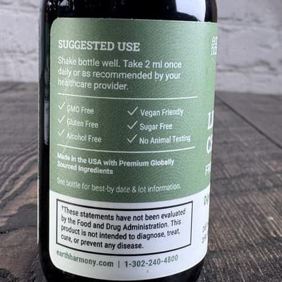 Earth Harmony Liquid Chlorophyll Drops For Digestive Detox & Skin Health 2 fl oz - Thumbnail 4