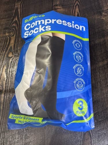 BullForce Compression Socks for Men and Women 3 Pair Tan Nude Beige Leg Support