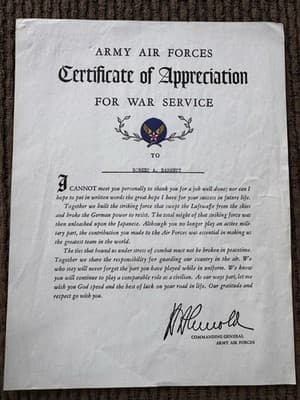 Vintage WWII Era US Army Honorable Discharge Papers & Records, W/Leather Folder - Thumbnail 5
