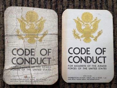 2 Armed Forces Code Of Conduct Cards/Award Of Good Conduct Medal Paperwork, 1944 - Thumbnail 4