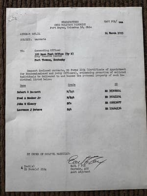 Vintage WWII Era US Army Honorable Discharge Papers & Records, W/Leather Folder - Thumbnail 7