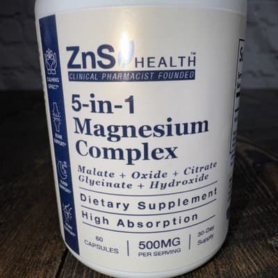 ZNS Health 5 in 1 Magnesium Complex Malate Oxide Citrate 60 Capsules 500 MG - Thumbnail 2