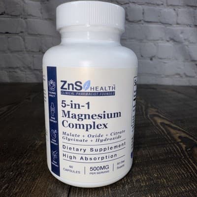 ZNS Health 5 in 1 Magnesium Complex Malate Oxide Citrate 60 Capsules 500 MG